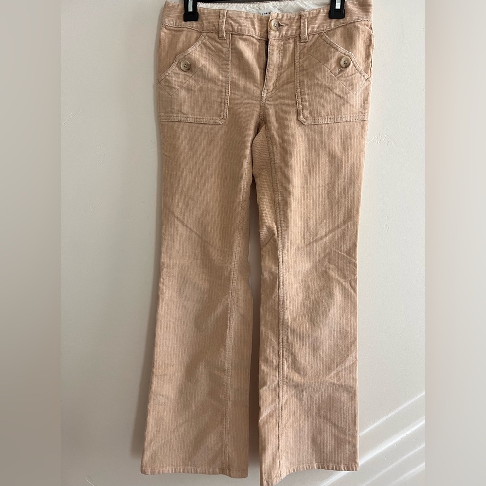 Banana Republic Beige Stretch Corduroy low rise flare pants.